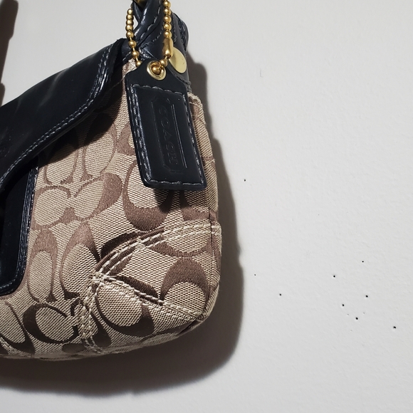 COACH Bleecker | Coach Shoulder Bag HO773-11441 Khaki Monogram Bleecker Leather - Picture 4 of 16